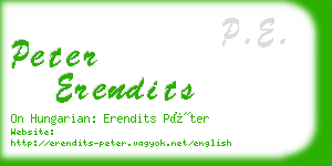 peter erendits business card